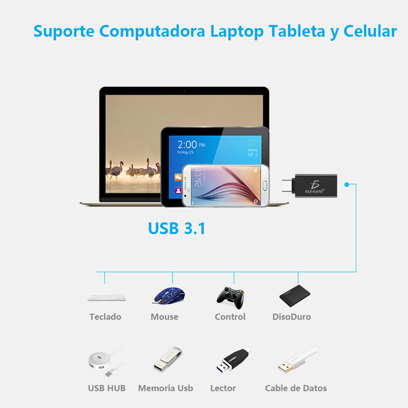 Adaptador Otg Tipo C Type-C USB3.1