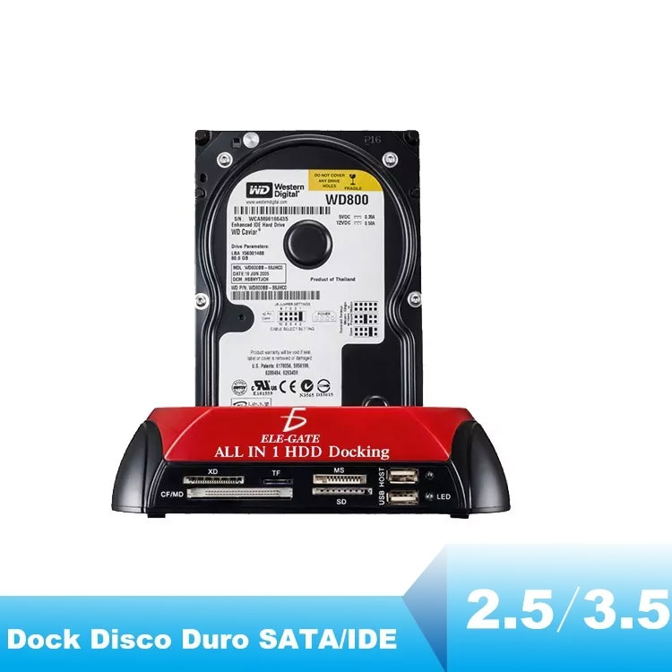 Case Dock De Station Disco Duro 2.5 3.5 Sata Ide - ELE-GATE