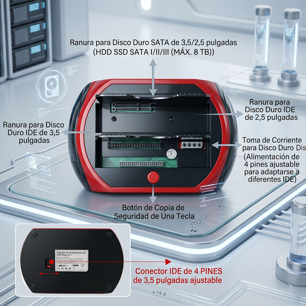 Case Docking Todo en Uno para HDD SATA/IDE 2.5” y 3.5” - Image 4