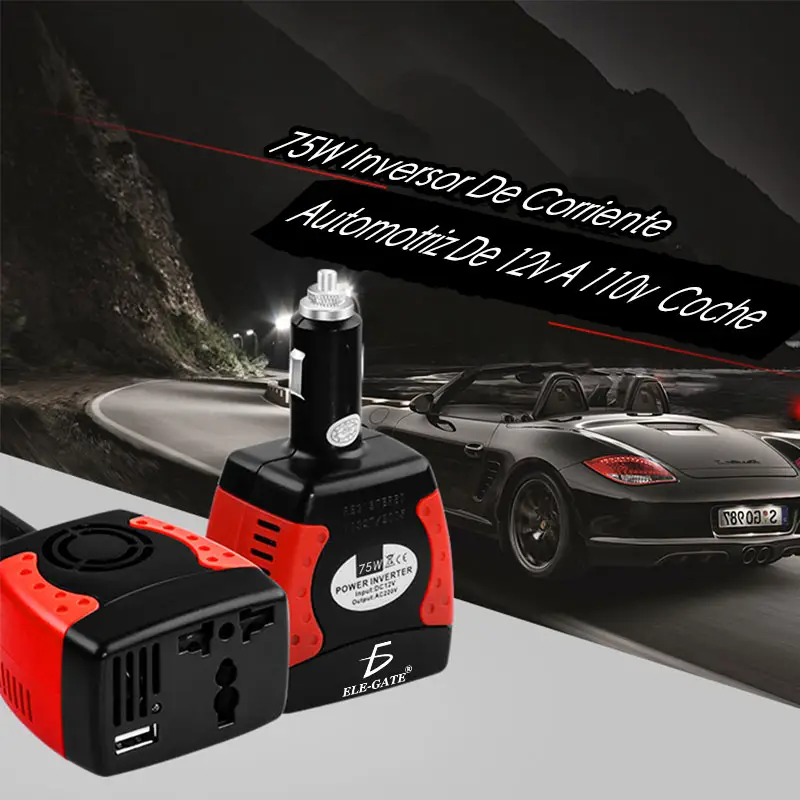 Inversor De Corriente Automotriz De 12v A 110v 75w Coche