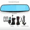 2 Cámaras Retrovisor Frente Y Trasera Graba Nocturna para automovil coche y carro