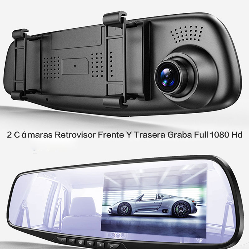 Camara De Espejo Para Carro Auto De Video Gravadora reversa y Frontal HD  Noctur
