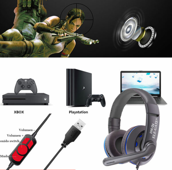 Audifonos Diadema Gamer Usb Audio Xbox 360 Pc Ps4 Q4
