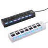 Hub Usb 2.0 4 Puertos Con Switchs Pc Laptop Windows Computadoras