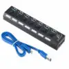 Hub Usb 3.0 Alta Velocidad 4 Puertos Multipuerto Switch Led Hub Usb 3.0 Alta Velocidad 4 Puertos Multipuerto Switch Led