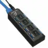 Hub Usb 3.0 4 Puertos Con Switch Led Laptop Pc Mac