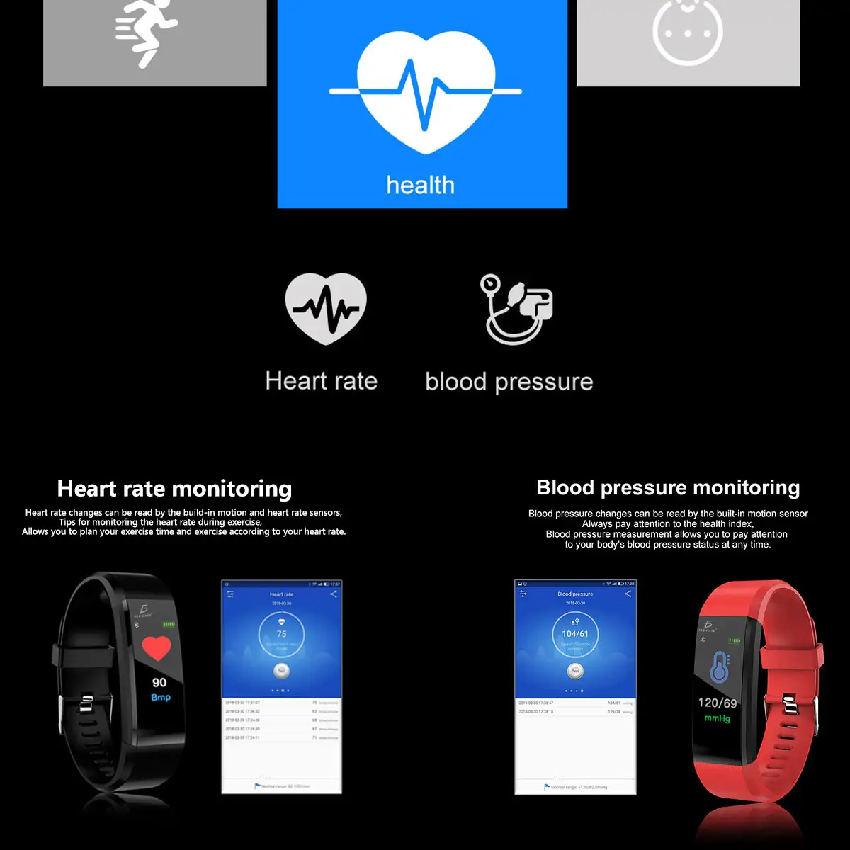 Smart Band Id115 Plus Reloj Pulsera Inteligente Sensor De Ritmo Cardíaco