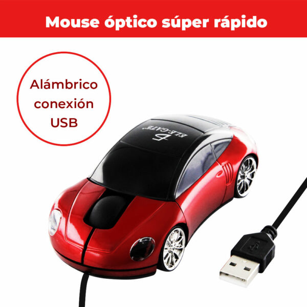 Mouse Coche Ratón Óptico Alámbrico Usb Lamborghini Pc Laptop