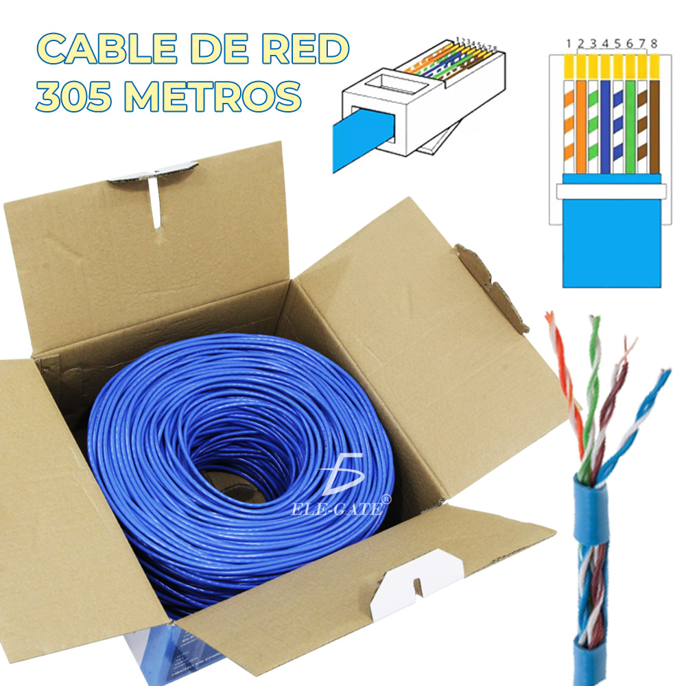 Bobina de Cable de Red Ethernet SF/UTP Cat6 23AWG Sólido 305m -   México