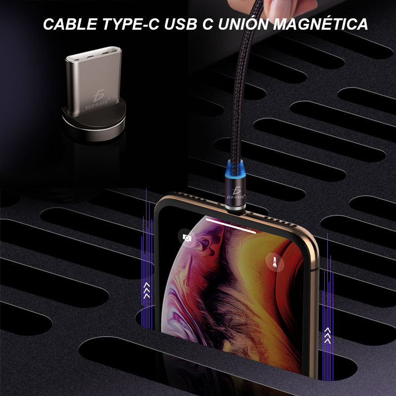 Cable Imán Usb Tipo C TYPE-C Tipo Celular Android Carga Rápida
