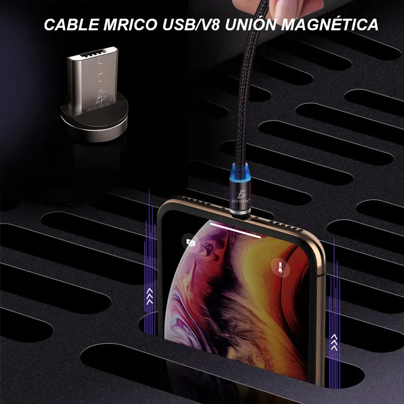 Cable Imán V8 Mirco Usb Para Celular Android Carga Rápida