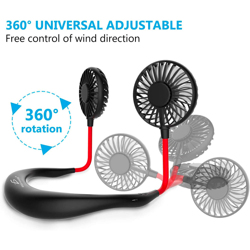 Ventilador Cuello 3 Velocidades Manos Libres Usb Recargable
