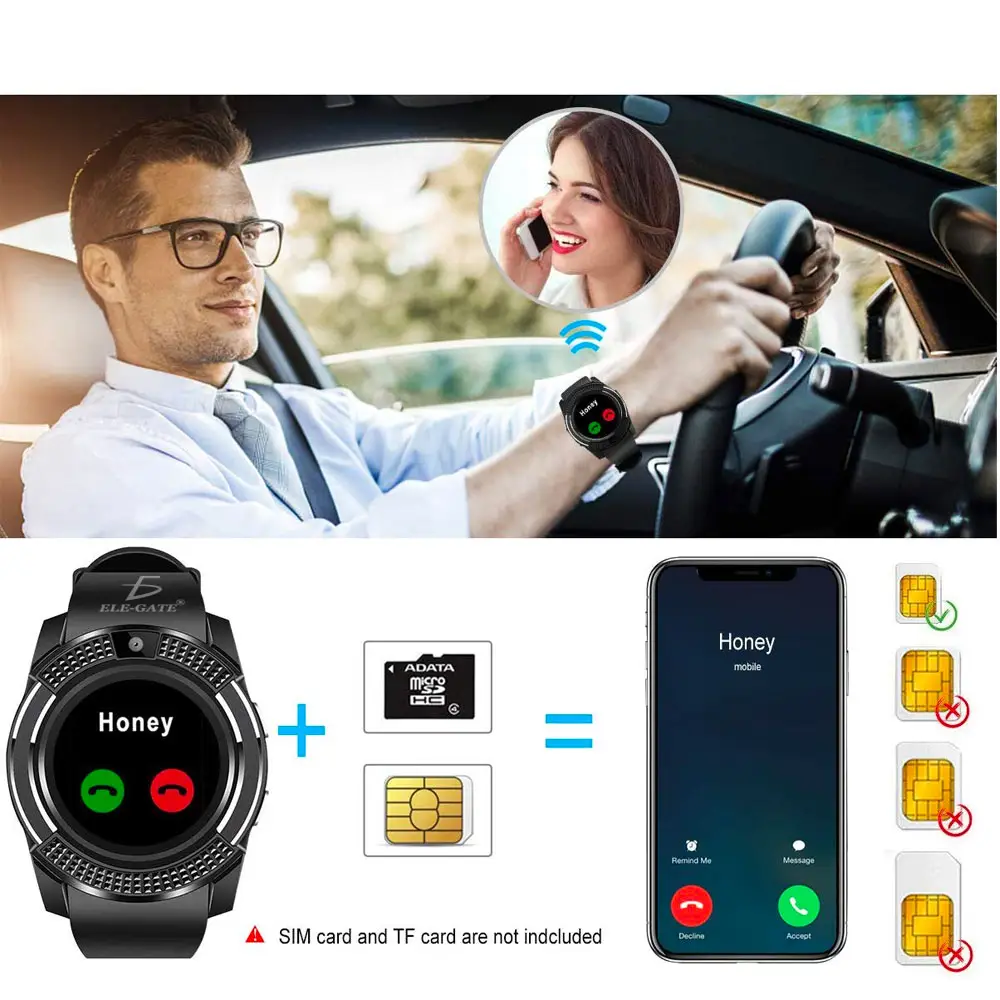 Smart Watch V8 Reloj Inteligente Bluetooth Camara Redondo 360