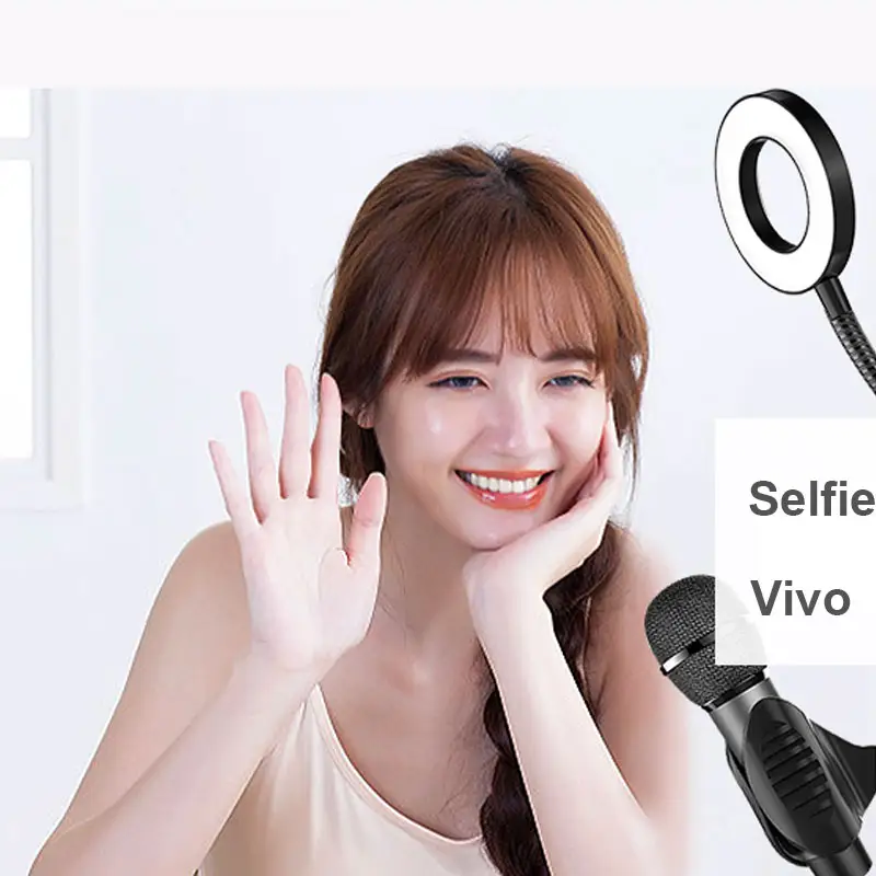 Aro Anillo De Luz Led Para Selfie Celular Telefono Mircofono