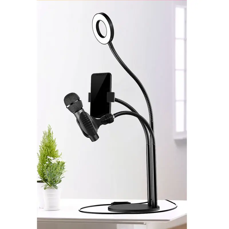 Aro Anillo De Luz Led Para Selfie Celular Telefono Mircofono