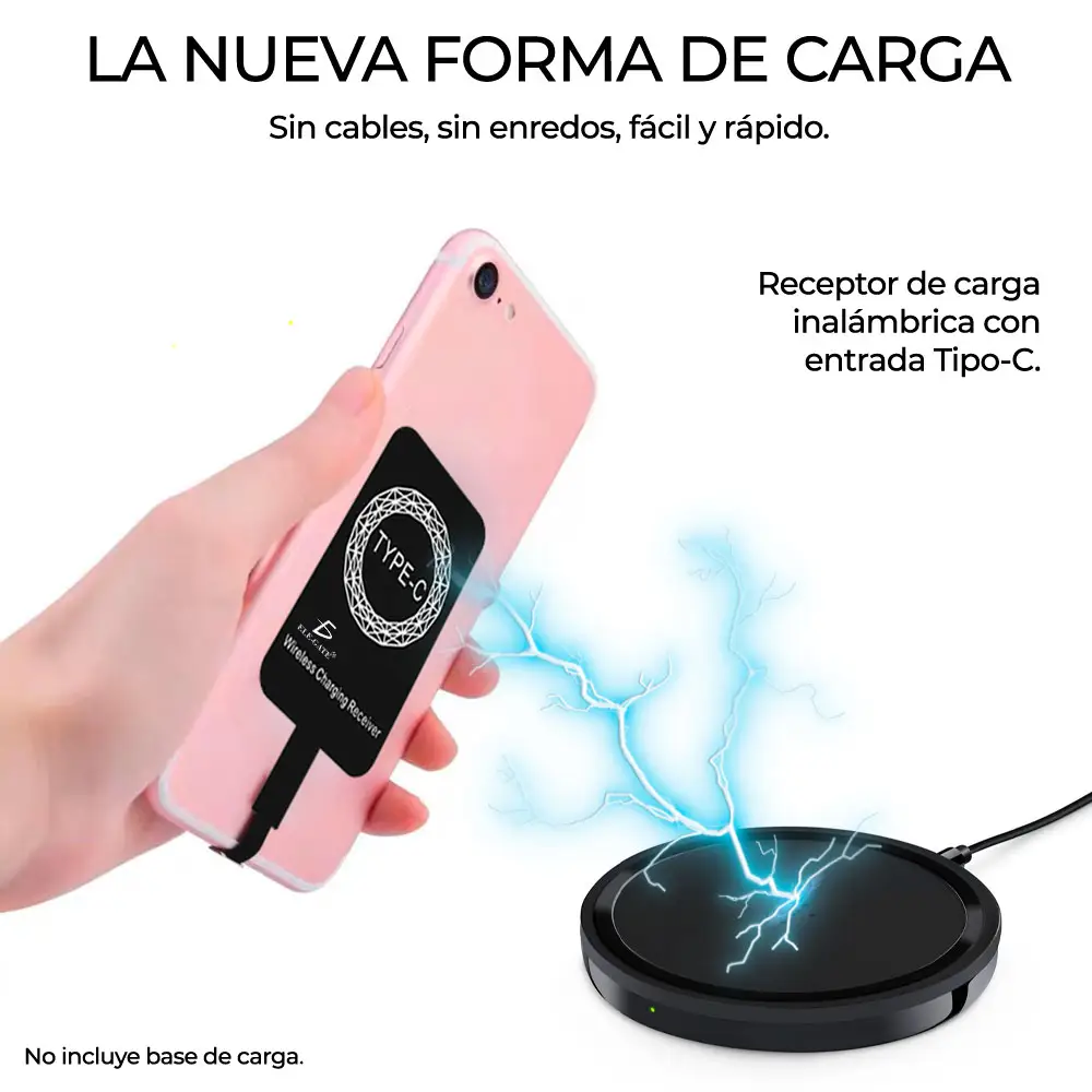 Receptor Carga Inalámbrica Qi Interfaz Universal Tipo-c