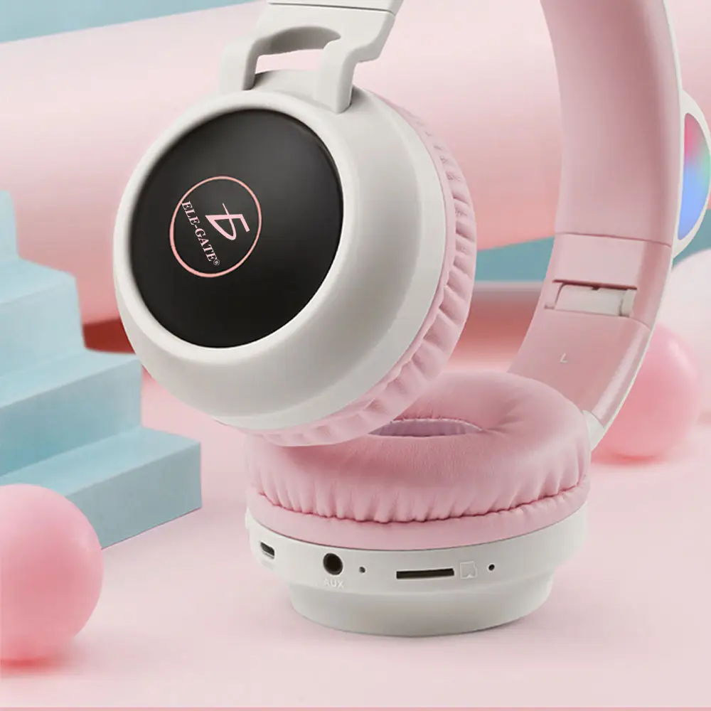 Diadema Bluetooth Auriculares Colorido Led Luminoso Gato