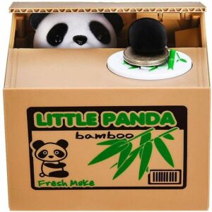 Dinero Robando Oso Ahorro Tanque Codicioso Panda Hucha