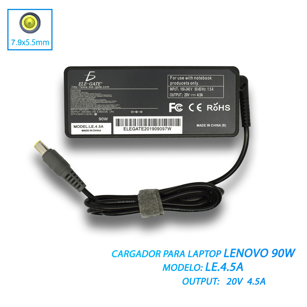 Cargador Laptop Lenovo Thinkpad 20V 4.5A 7.9x5.5mm - ELE-GATE