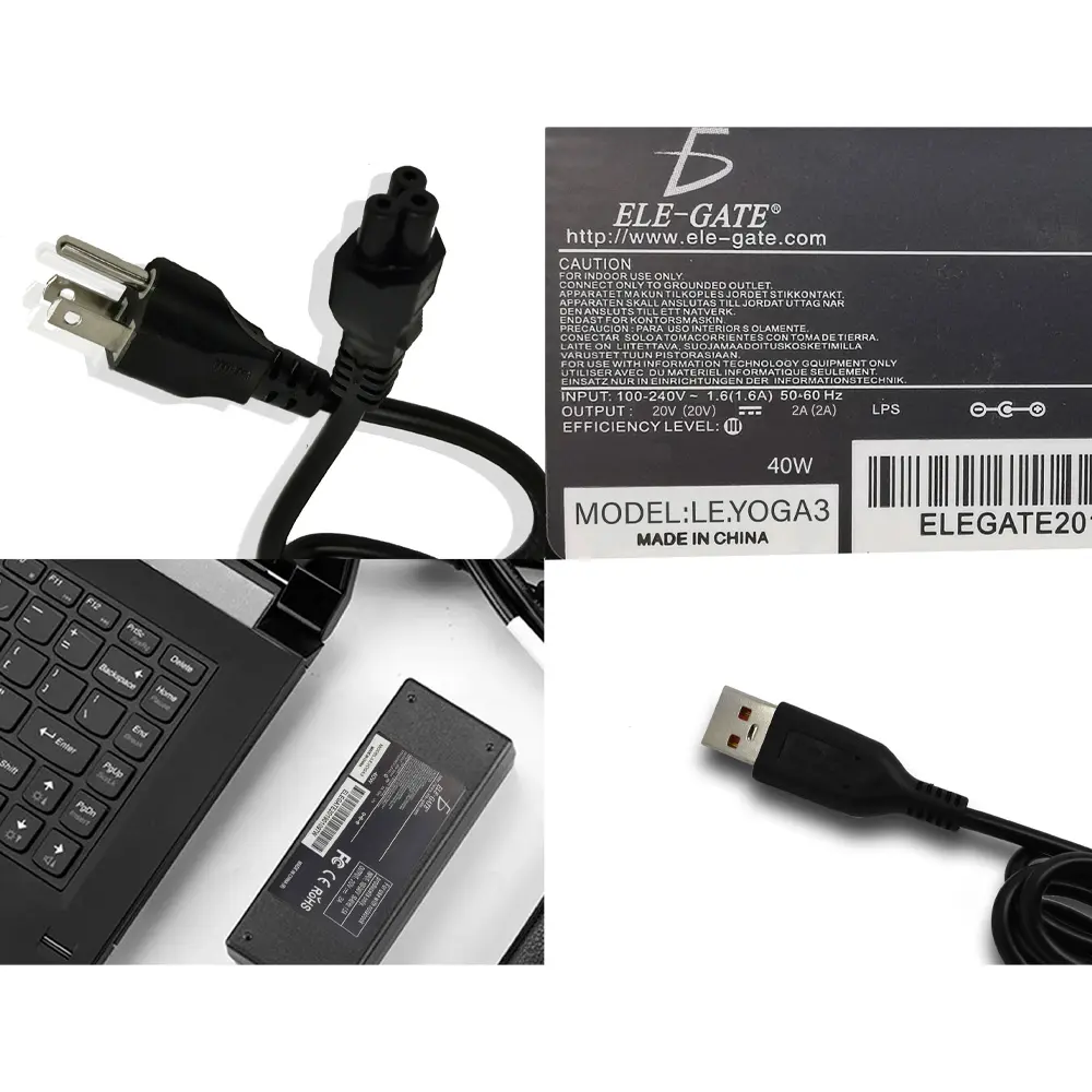 Cargador Adaptador Lenovo 20v 2a Yoga 3 11 14 Pro Usb