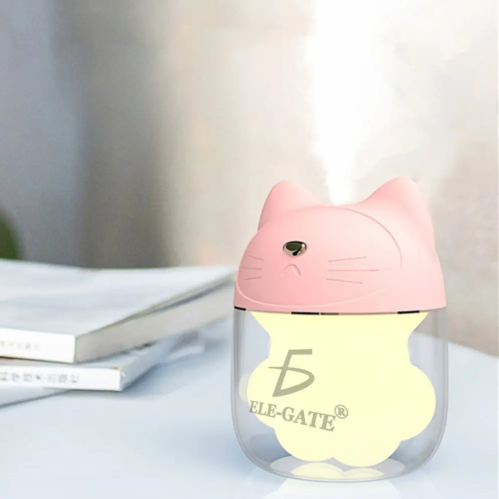 Humidificador 3 En 1 Gato Difusor Lampara Ventilador