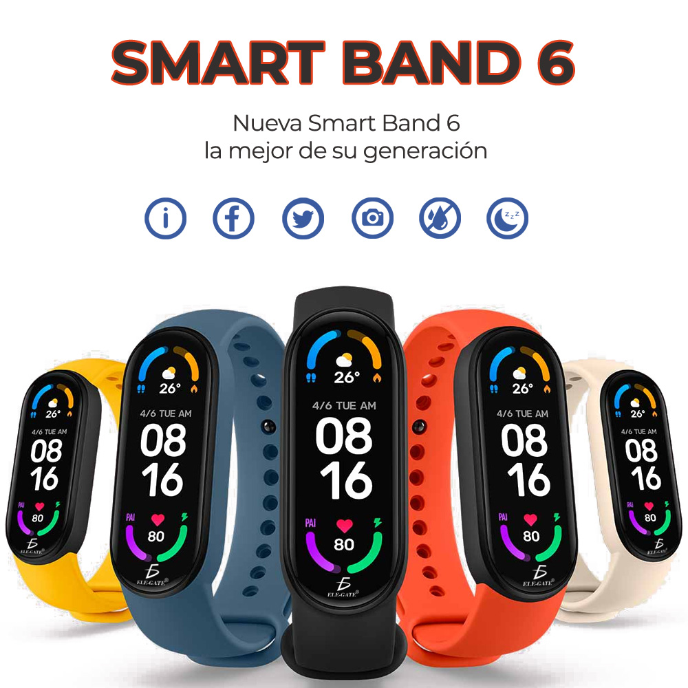 Reloj Inteligente Smartband Smartwatch M6 Pulsera Deportes Rojo – CASESHOPCL