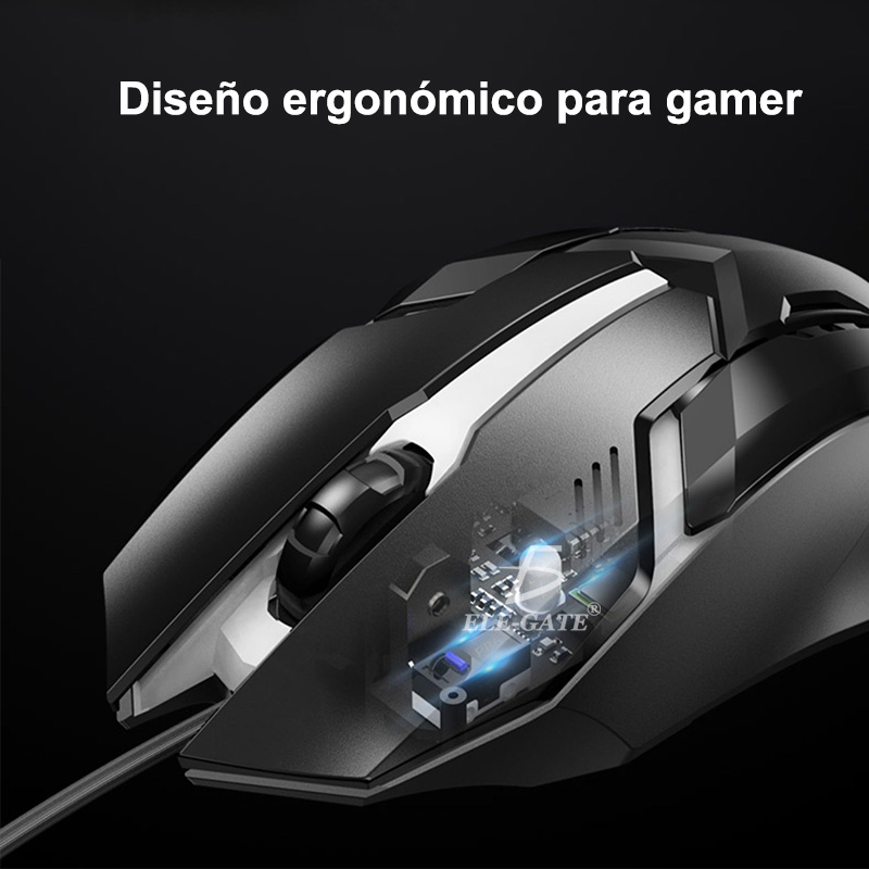 Mouse alámbrico Usb Gaming Respiración Luz Ratón