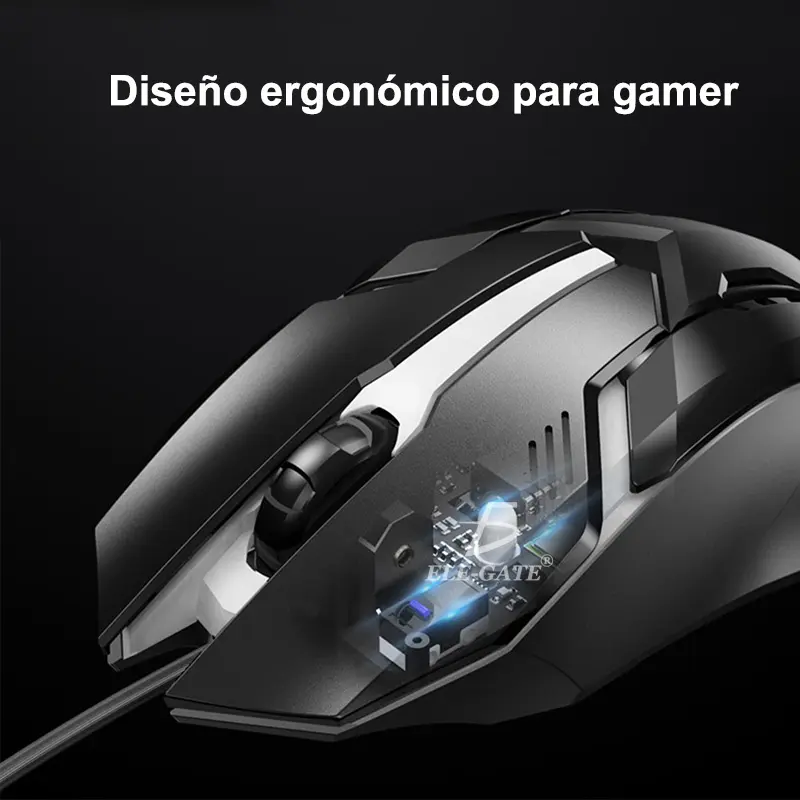 Mouse alámbrico Usb Gaming Respiración Luz Ratón