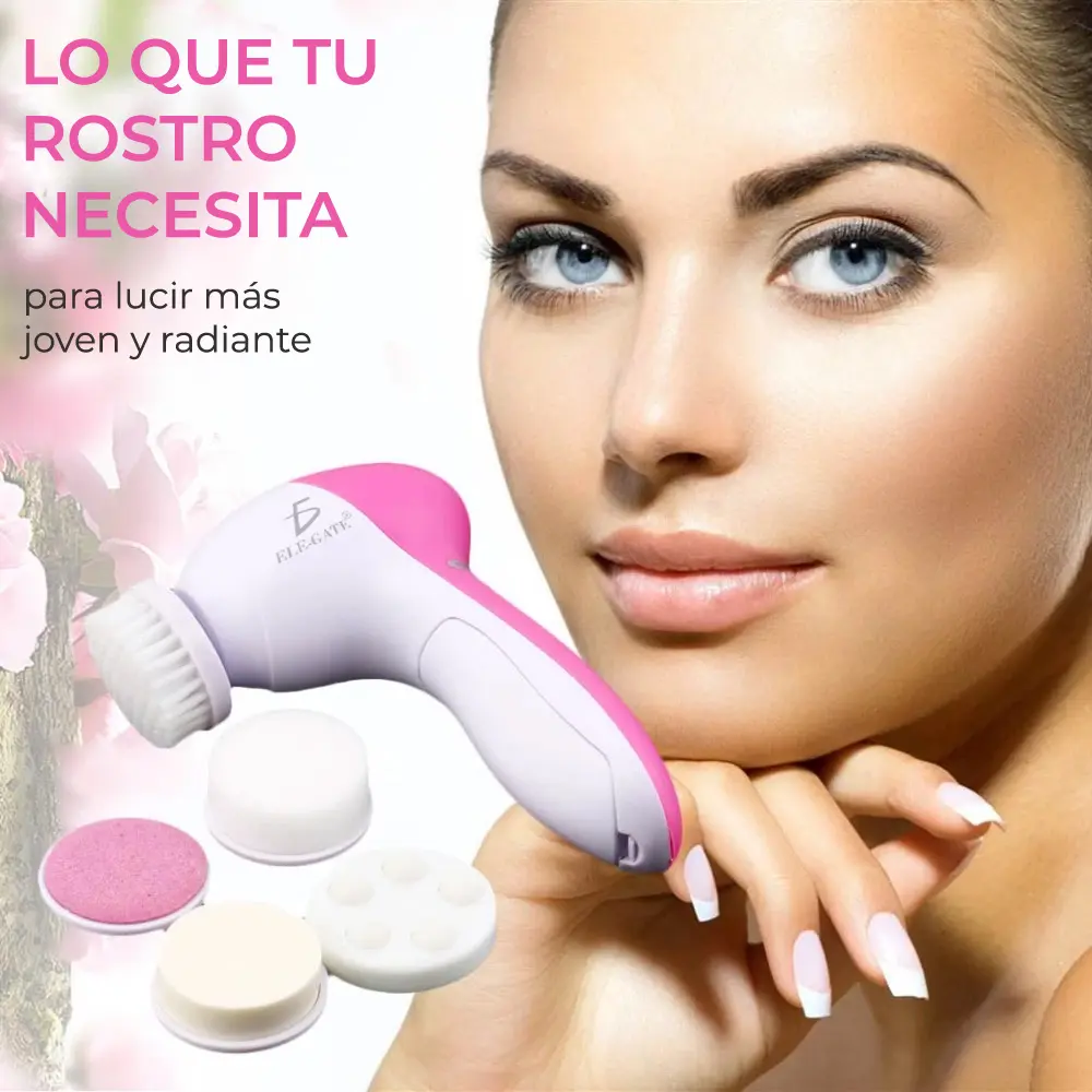 Limpiador Facial Eléctrico 5 En 1 Masajeador Exfoliante Suavizante