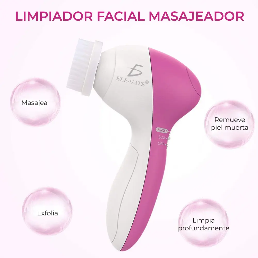 Limpiador Facial Eléctrico 5 En 1 Masajeador Exfoliante Suavizante