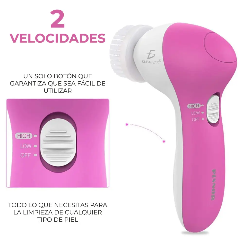 Limpiador Facial Eléctrico 5 En 1 Masajeador Exfoliante Suavizante