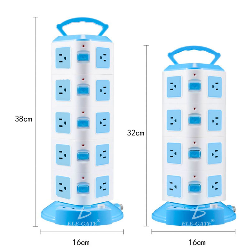 Enchufe de alimentación de torre vertical de forma - 4 Pisos + 3 Puertos  USB 2A ✓ - HB STORE PERU