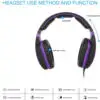 Audifonos Diadema Gamer Led Videojuegos Con Micrófono Audifonos Diadema Gamer Led Videojuegos Con Micrófono