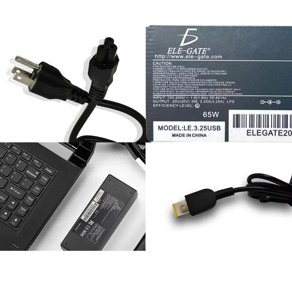 Cargador Lenovo Thinkpad 20v 3.25a 65w Punta Usb Rectangula