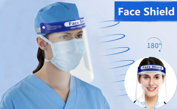 Careta Mascara Facial Transparente De Protección Antivirus Cubre Rostro