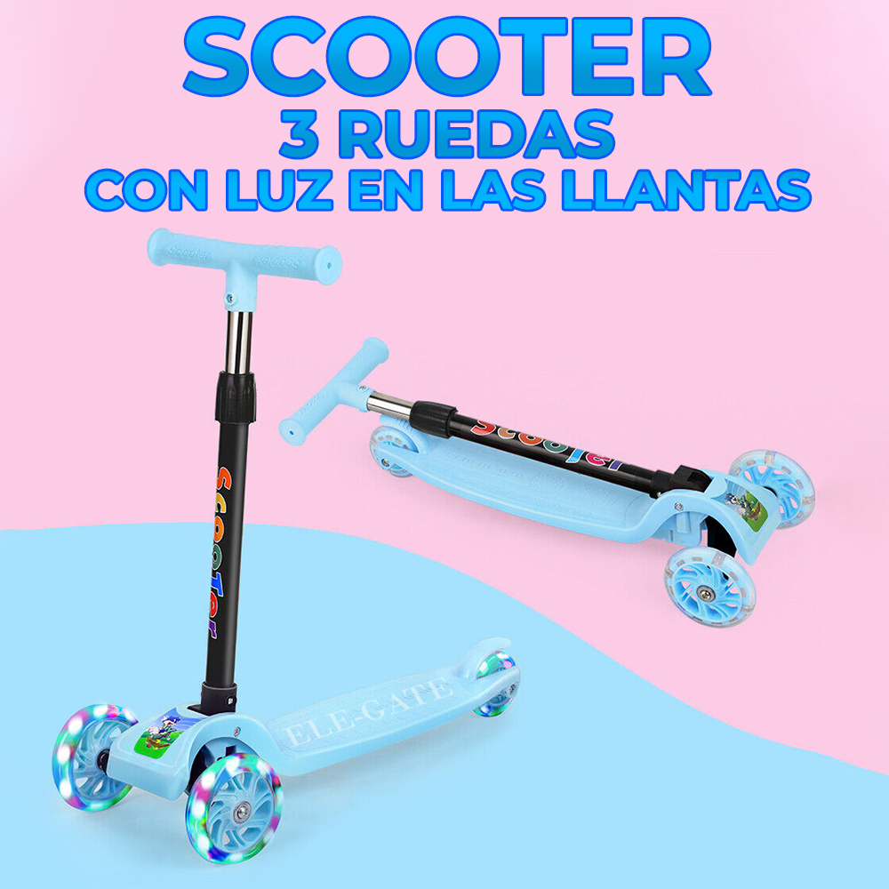 Scooter,patín Del Diablo Patinete 2 En 1, Monopatín, Luz Led 3
