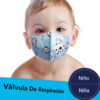 Cubreboca Kn95 Mascarilla Con Valvula Infantil Para Niños