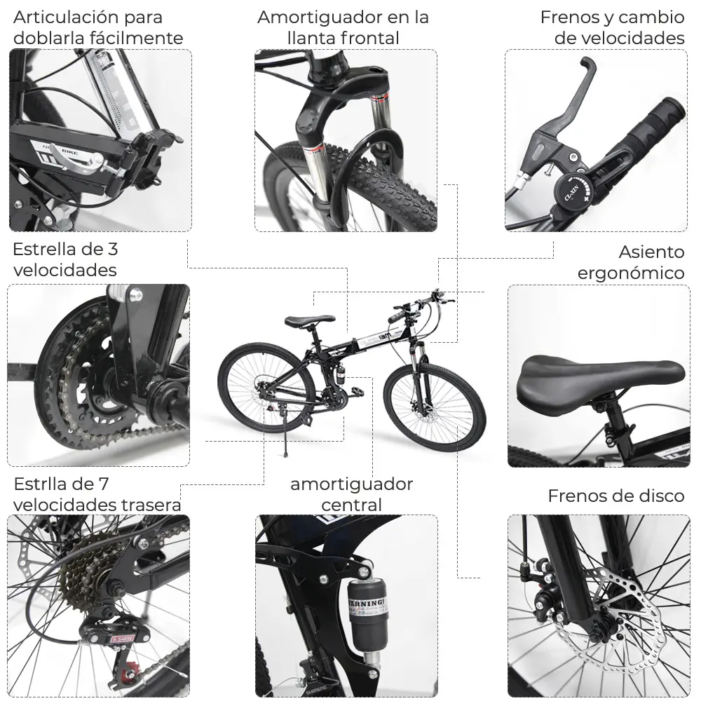 Bicicleta Plegable Plenty Ligera Portatil