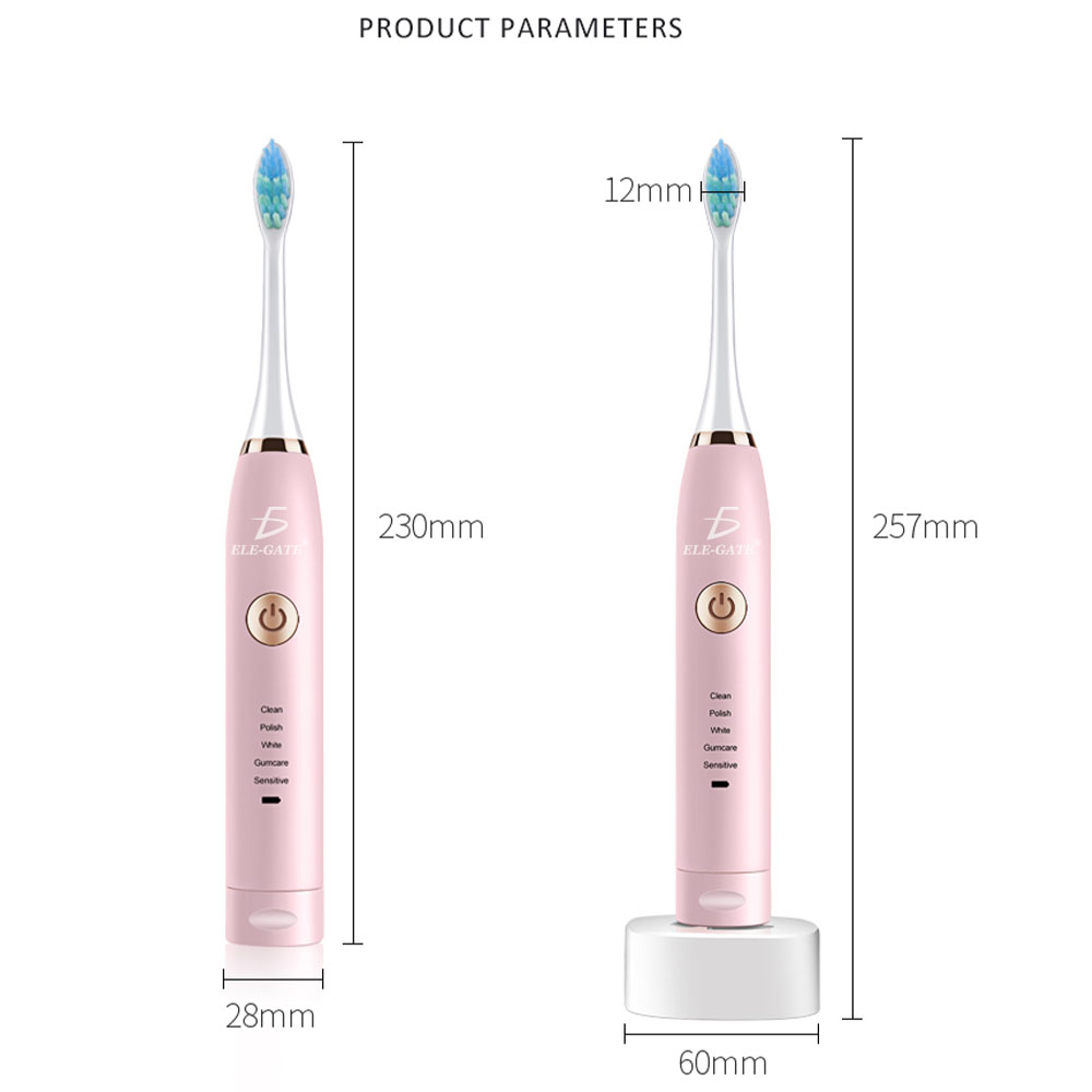 Cepillo de dientes eléctrico para adultos, cepillos de dientes recargables  ultrasónicos, una carga para 180 días de uso con 2 cabezales de cepillo y