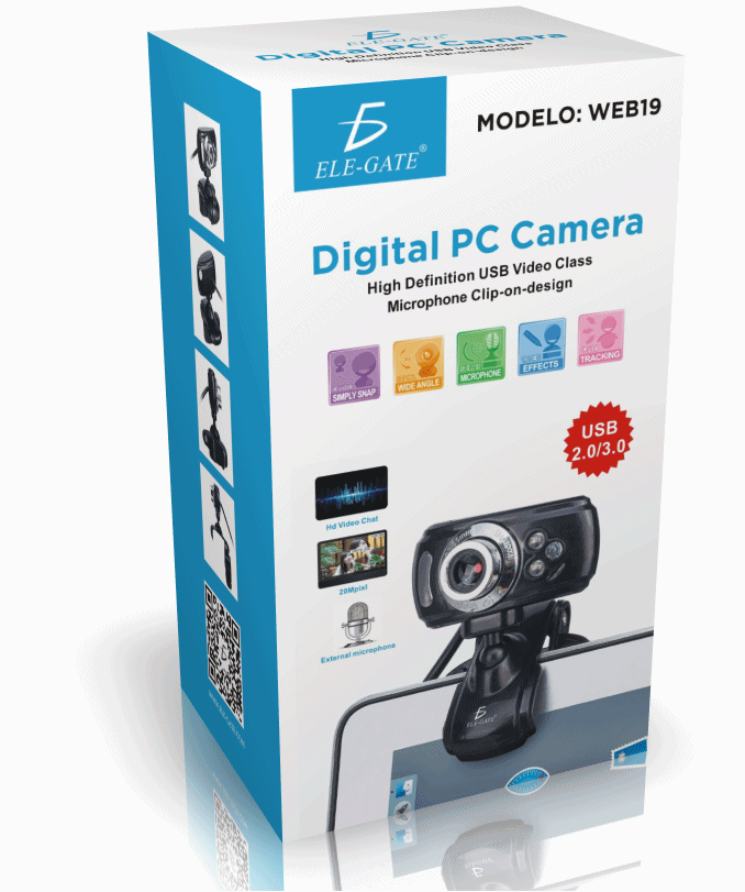 Webcam Usb Cámara Computadora Con Micrófono - ELE-GATE