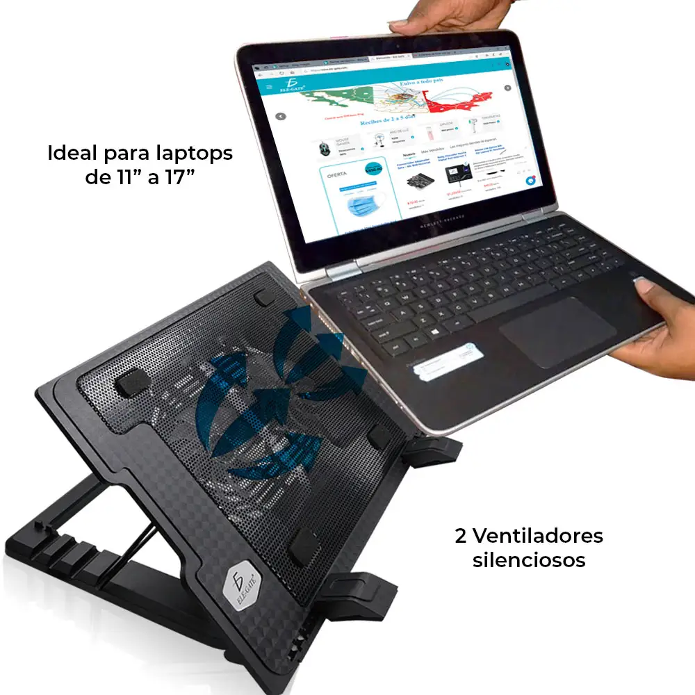 Base Enfriadora 2 Ventiladores Laptop Posiciones Xbox Ps3