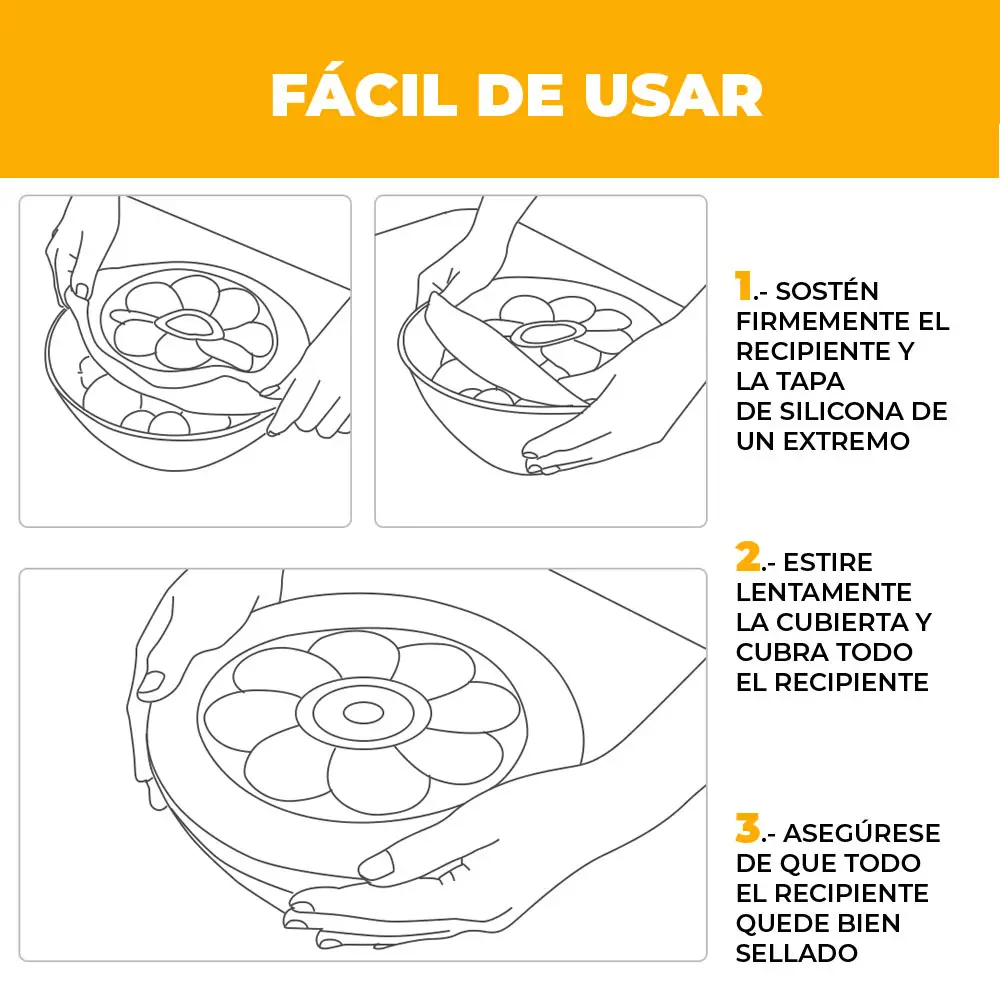 6 Tapas Hermetica Silicon Extensible Reutilizable Universal