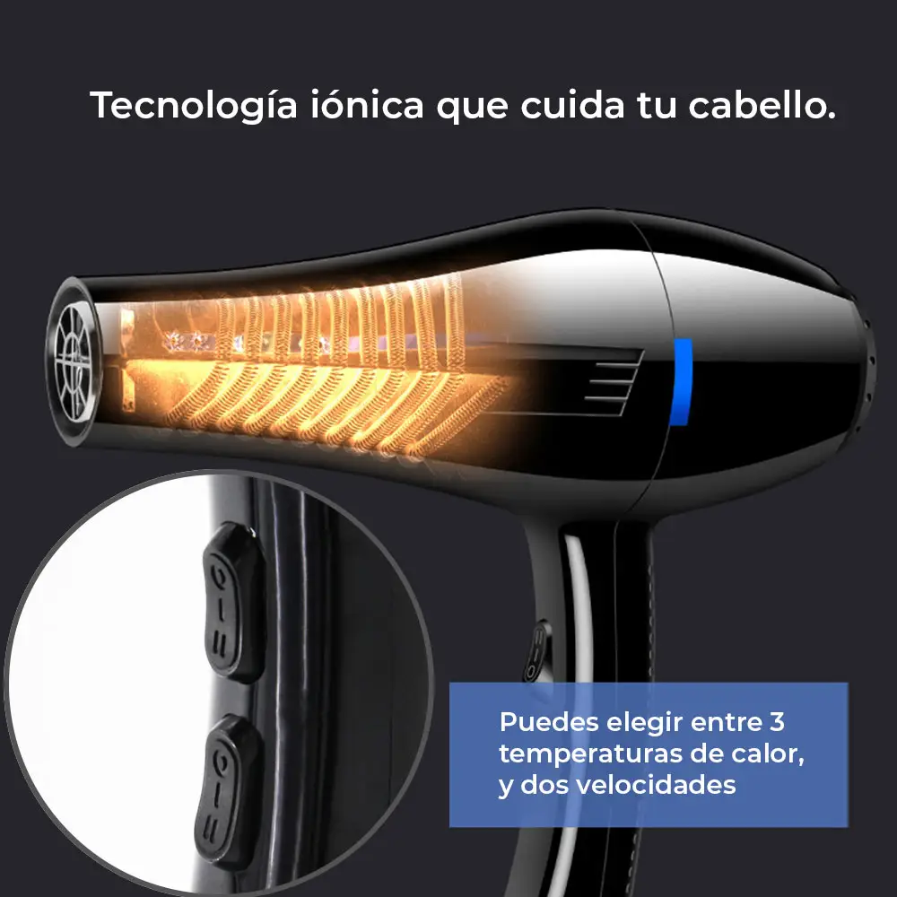 Secadora Cabello Portatil Pelo Viaje 1000w Protection