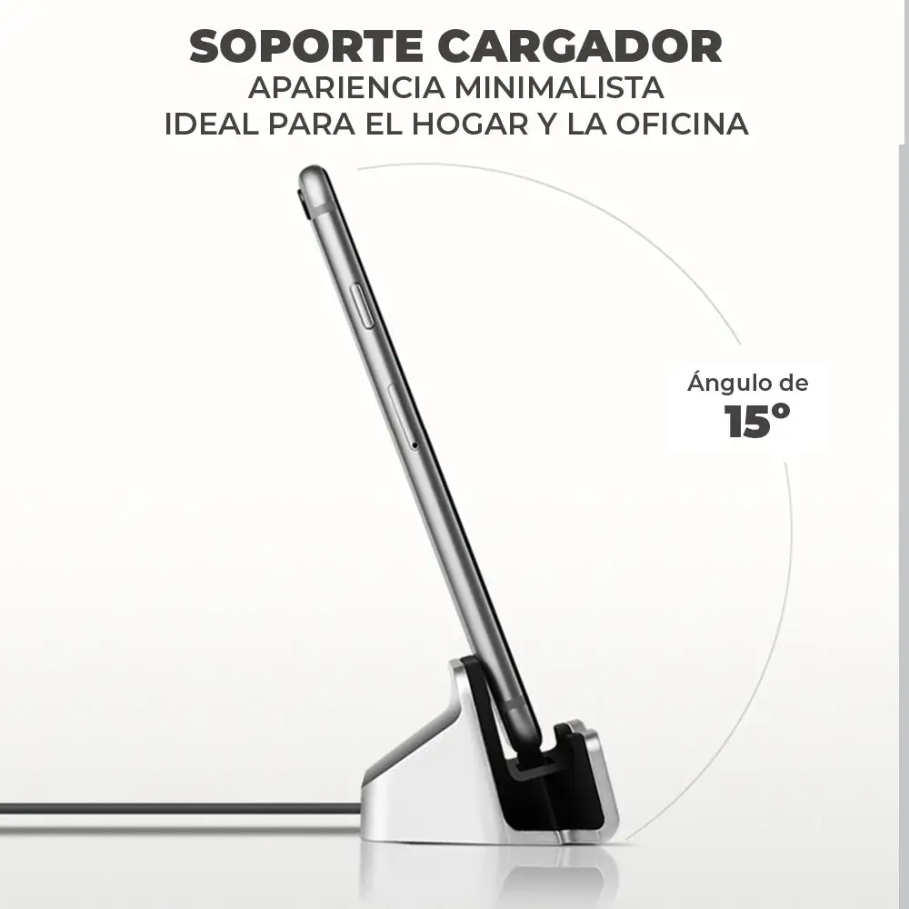 Cargador Rápido Con Base Soporte Alámbrico Para Andorid Celular Type C