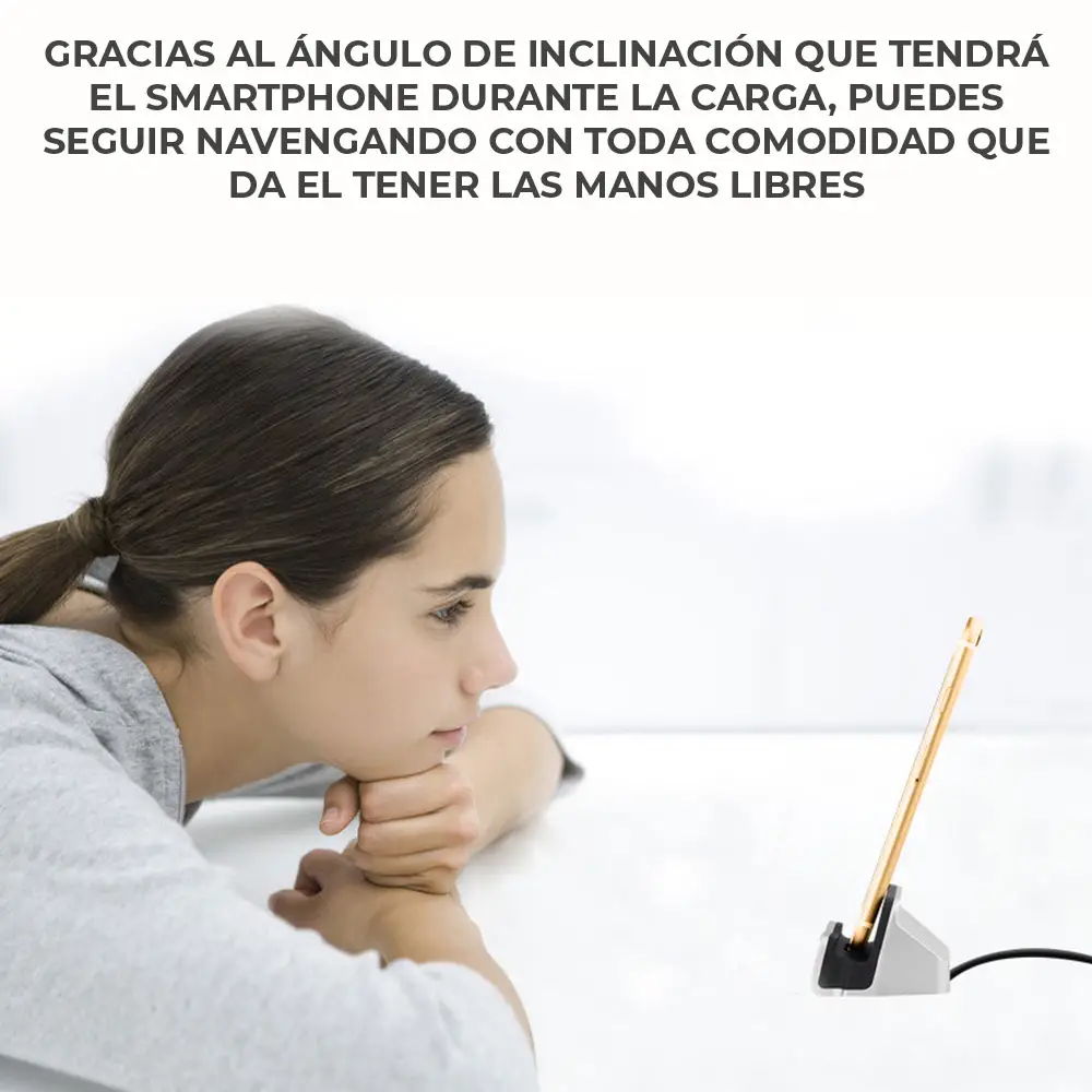 Cargador Rápido Con Base Soporte Alámbrico Para Andorid Celular Type C