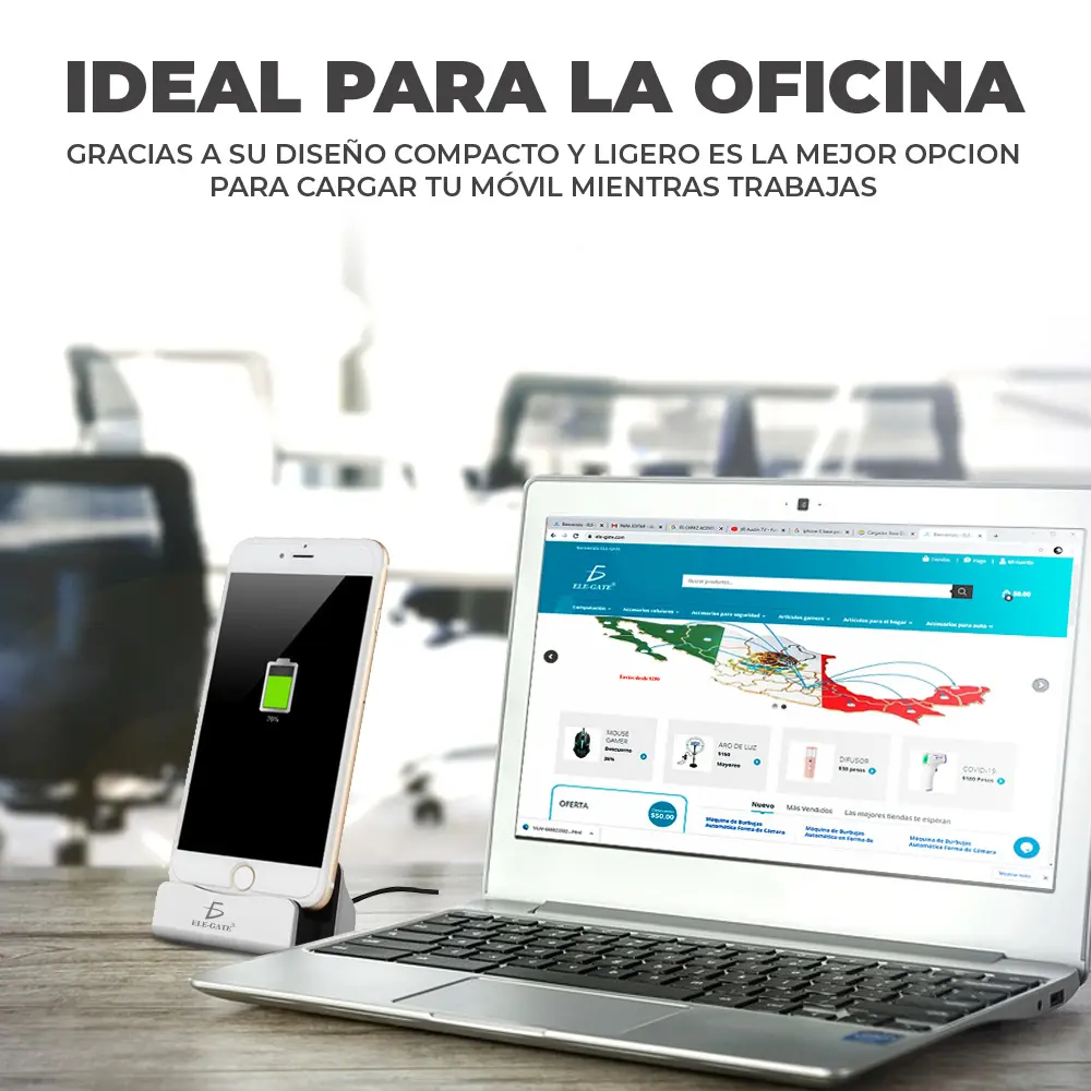 Cargador Rápido Basa Con Soporte Alámbrico Para Iphone