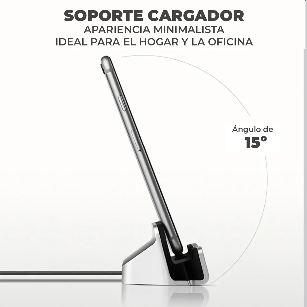 Cargador Rápido Basa Con Soporte Alámbrico Para Iphone