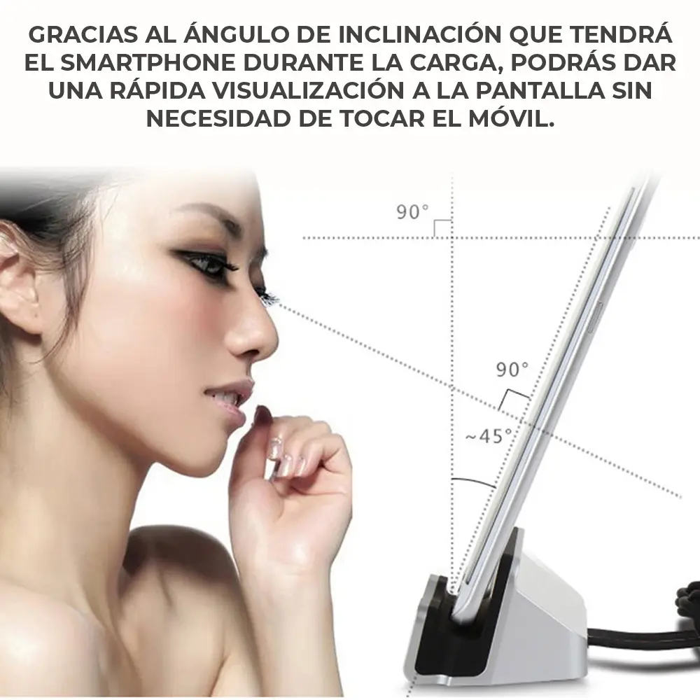 Cargador Rápido Basa Con Soporte Alámbrico Para Iphone
