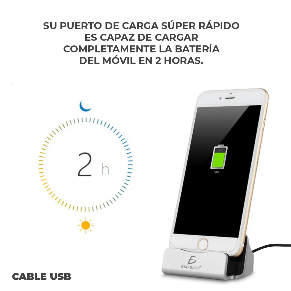 Cargador Rápido Basa Con Soporte Alámbrico Para Iphone