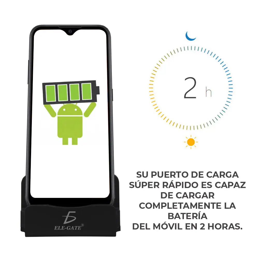 Cargador Rápido Base Soporte Alámbrico Celular V8